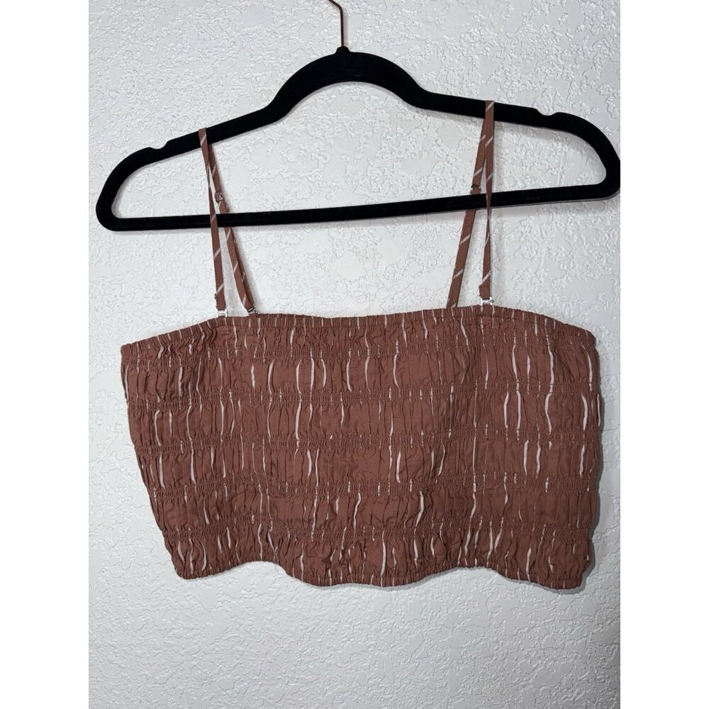 Smocked Crop Top Target Brand A New Day Clay And White Colors Size XL Y - Picture 3 of 7